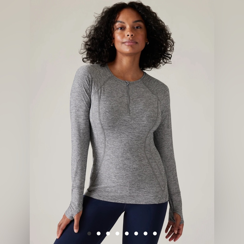 Athleta Pacifica Illume UPF Fitted Long Sleeve Top Gray 1X